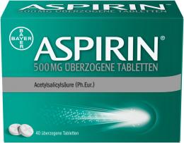ASPIRIN 500 mg überzogene Tabletten 40 St Überzogene Tabletten