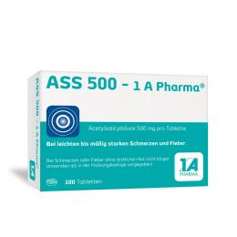 Ein aktuelles Angebot für ASS 500-1A Pharma Tabletten 100 St Tabletten Kopfschmerzen & Migräne - jetzt kaufen, Marke 1A Pharma GmbH.