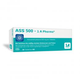 Ein aktuelles Angebot für ASS 500-1A Pharma Tabletten 30 St Tabletten Kopfschmerzen & Migräne - jetzt kaufen, Marke 1A Pharma GmbH.