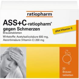 ASS + C-ratiopharm gegen Schmerzen Brausetabletten 20 St.
