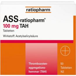 ASS-ratiopharm 100 mg TAH Tabletten 50 St.