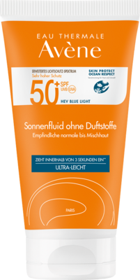AVENE Sonnenfluid SPF 50+ ohne Duftstoffe 50 ml