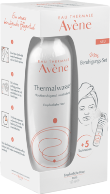 AVENE Thermalwasser Spray 150ml+5 Tuchmasken Set 1 P