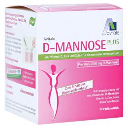 Avitale D-MANNOSE PLUS mit Vitamin C, Zink und Selen 60 X 2.47 g Pulver