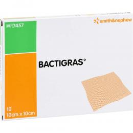 BACTIGRAS antiseptische Paraffingaze 10x10 cm 10 St Wundgaze
