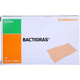 BACTIGRAS antiseptische Paraffingaze 15x20 cm 10 St.