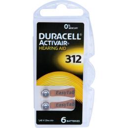 BATTERIEN f.Hörgeräte Duracell 312 6 St.