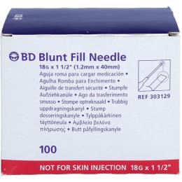 BD AUFZIEHKANÜLE stumpf 18 Gx1 1/2 1,2x40 mm 100 St.