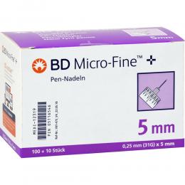 BD MICRO-FINE+ 5 Pen-Nadeln 0,25x5x110 mm 110 St Kanüle