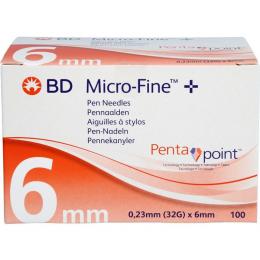 BD MICRO-FINE+ 6 Pen-Nadeln 0,23x6 mm 100 St.