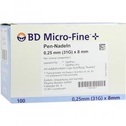 BD Micro Fine + 8 Nadeln 0.25x8mm 100 St Kanüle