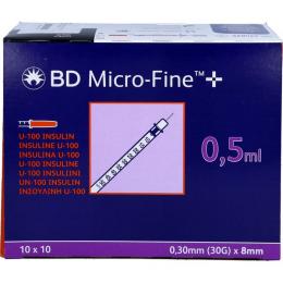 BD MICRO-FINE+ Insulinspr.0,5 ml U100 0,3x8 mm 100 St.