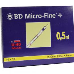 BD MICRO-FINE+ Insulinspr.0,5 ml U40 8 mm 100 X 0.5 ml Spritzen