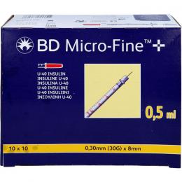 BD MICRO-FINE+ Insulinspr.0,5 ml U40 8 mm 50 ml