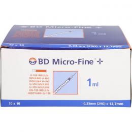 BD MICRO-FINE+ Insulinspr.1 ml U100 12,7 mm 100 ml