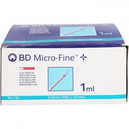 BD MICRO-FINE+ Insulinspr.1 ml U40 12,7 mm 100 ml