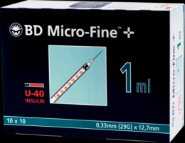BD MICRO-FINE+ Insulinspr.1 ml U40 12,7 mm 100X1 ml