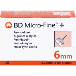 BD MICRO-FINE+ Pen-Nadeln 0,25x6 mm 31 G 100 St.