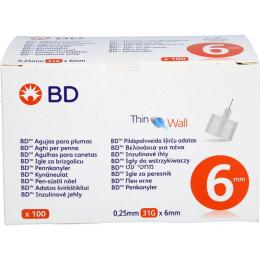 BD THIN Wall Pen-Nadeln 0,25 31 Gx6 mm 100 St.