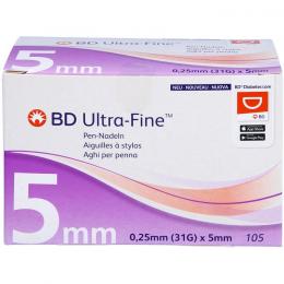 BD ULTRA-FINE Pen-Nadeln 5 mm 31 G 0,25 mm 105 St.