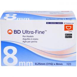 BD ULTRA-FINE Pen-Nadeln 8 mm 31 G 0,25 mm 105 St.