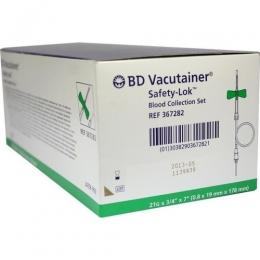 BD VACUTAINER Safety Lok 21 G 18 cm Blutentn.Set 50 St.