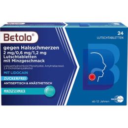 BETOLO gegen Halsschm.2/0,6/1,2 mg Lut.-Tab.Minz 24 St.