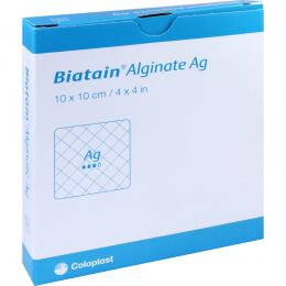 BIATAIN Alginate Ag Kompressen 10x10 cm mit Silber 10 St Verband