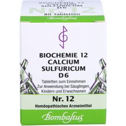BIOCHEMIE 12 Calcium sulfuricum D 6 Tabletten 80 St.