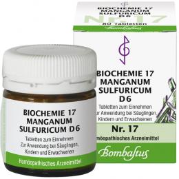 Ein aktuelles Angebot für BIOCHEMIE 17 Manganum sulfuricum D 6 Tabletten 80 St Tabletten Schüßler Salze - jetzt kaufen, Marke Bombastus-Werke AG.