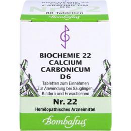 BIOCHEMIE 22 Calcium carbonicum D 6 Tabletten 80 St.