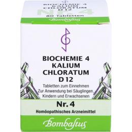 BIOCHEMIE 4 Kalium chloratum D 12 Tabletten 80 St.