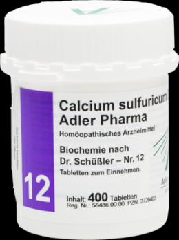 BIOCHEMIE Adler 12 Calcium sulfuricum D 6 Tabl. 400 St