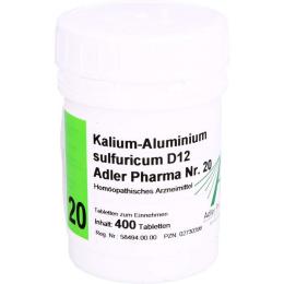 BIOCHEMIE Adler 20 Kalium aluminium sulf.D 12 Tab. 400 St.