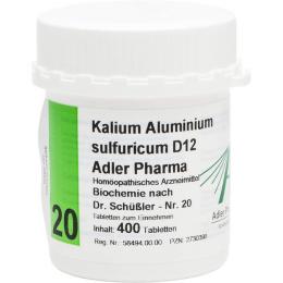 BIOCHEMIE Adler 20 Kalium aluminium sulf.D 12 Tab. 400 St.