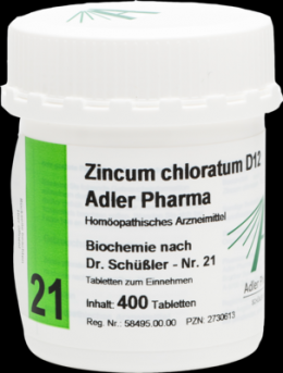 BIOCHEMIE Adler 21 Zincum chloratum D 12 Tabletten 400 St