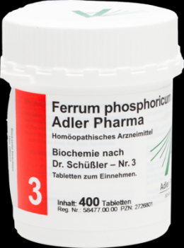 BIOCHEMIE Adler 3 Ferrum phosphoricum D 12 Tabl. 400 St