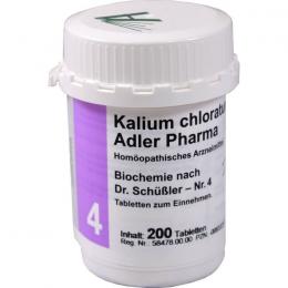 BIOCHEMIE Adler 4 Kalium chloratum D 6 Tabletten 200 St.