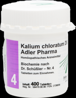 BIOCHEMIE Adler 4 Kalium chloratum D 6 Tabletten 400 St