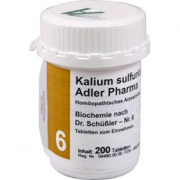 BIOCHEMIE Adler 6 Kalium sulfuricum D 6 Tabletten 200 St.