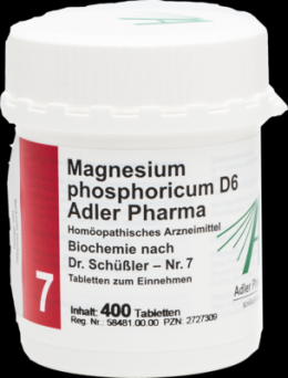BIOCHEMIE Adler 7 Magnesium phosphoricum D 6 Tabl. 400 St