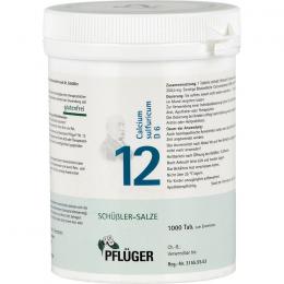 BIOCHEMIE Pflüger 12 Calcium sulfuricum D 6 Tabl. 1000 St.