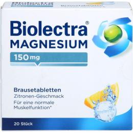BIOLECTRA Magnesium 150 mg Zitrone Brausetabletten 20 St. (72 g)