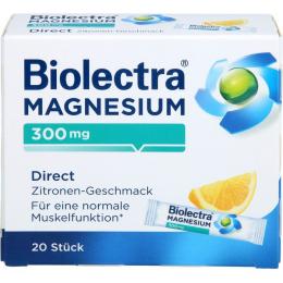 BIOLECTRA Magnesium 300 mg Direct Zitrone Sticks 20 St. (20 g)