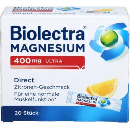 BIOLECTRA Magnesium 400 mg ultra Direct Zitrone 20 St. (26 g)