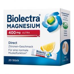 BIOLECTRA Magnesium 400 mg ultra Direct Zitrone 20 St Pellets