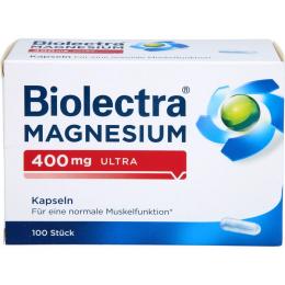 BIOLECTRA Magnesium 400 mg ultra Kapseln 100 St. (82,5 g)