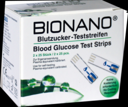 BIONANO Blutzucker-Teststreifen 2X25 St