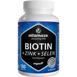 BIOTIN 10 mg hochdosiert+Zink+Selen Tabletten 180 St.