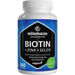 BIOTIN 10 mg hochdosiert+Zink+Selen Tabletten 480 St. (120 g)